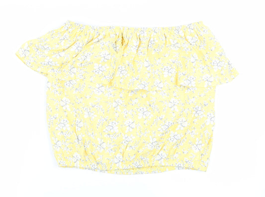 NEXT Womens Yellow Floral Basic Blouse Size 10