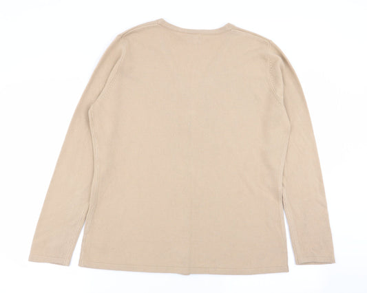essence Womens Beige Cardigan Jumper Size 16