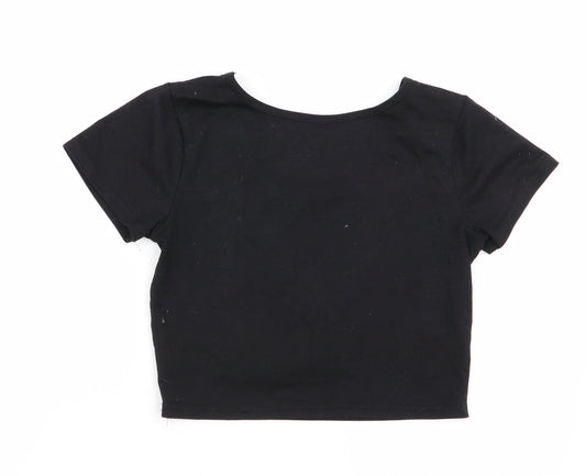 mandu Womens Black Basic T-Shirt Size S