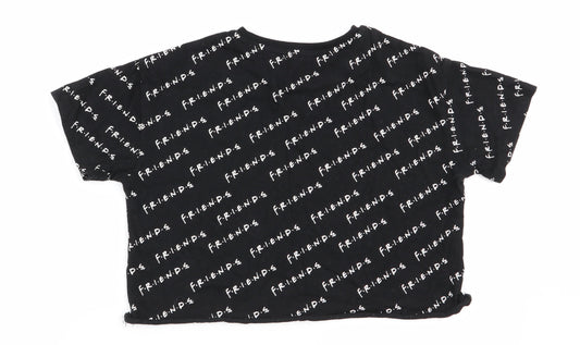 Asda George Girls Black Geometric Basic T-Shirt Size 10-11 Years - friends