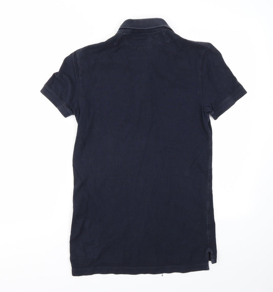 Preworn Mens Blue Houndstooth Polo Size XS