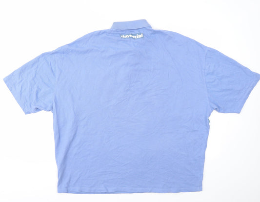 ASOS Mens Blue Houndstooth Polo Size L