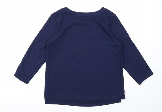 WULILUU Girls Blue Geometric Pullover Jumper Size XS