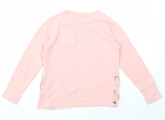 PREWORN Girls Pink Animal Print Basic T-Shirt Size S