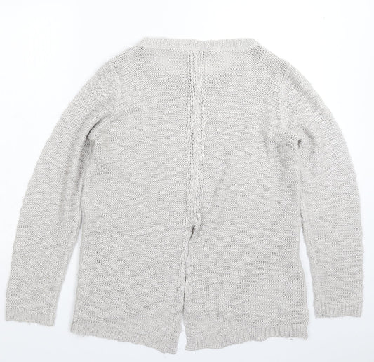 Peacocks Womens Silver Knit Pullover Jumper Size 14