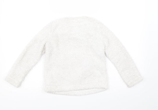 George Girls White Solid Top Pyjama Top Size 6-7 Years