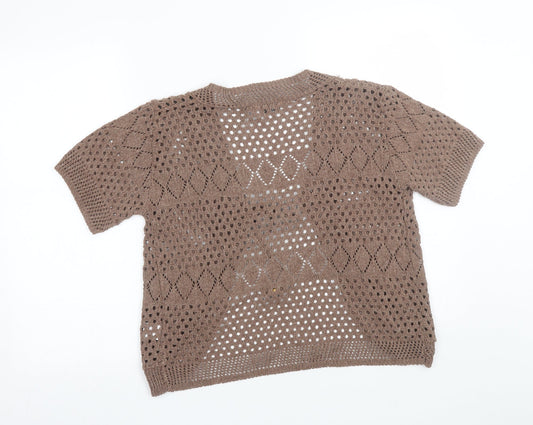 CHIC Womens Brown Cardigan Jumper Size S