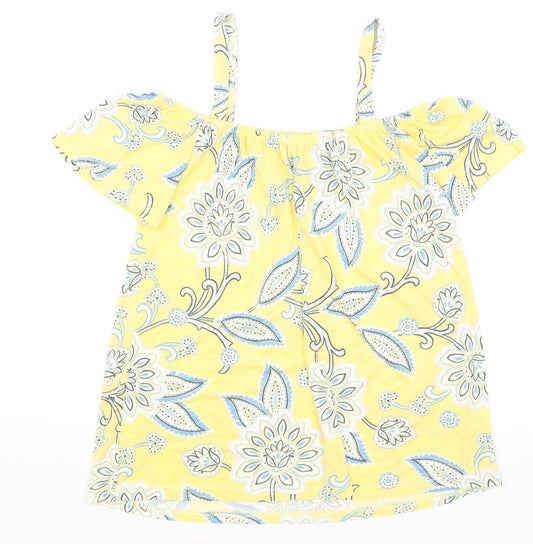 Dorothy Perkins Womens Yellow Paisley Basic Blouse Size 8