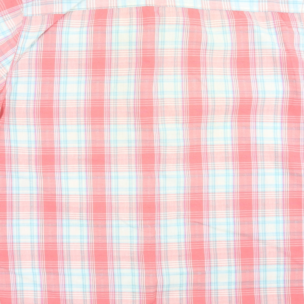 Easy Mens Pink Check Button-Up Size L