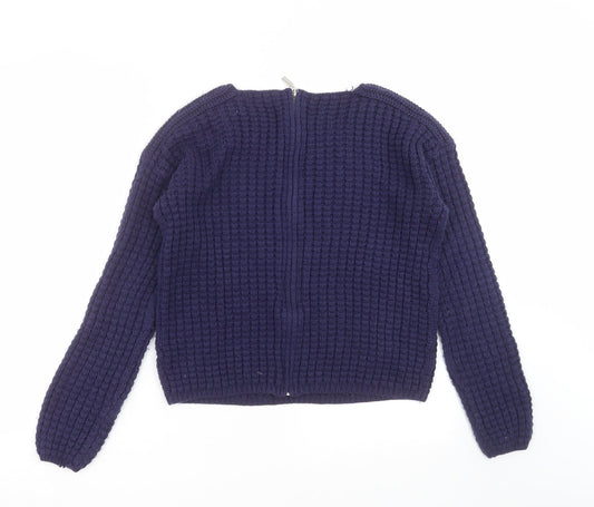 New Look Womens Blue Knit Pullover Jumper Size 10