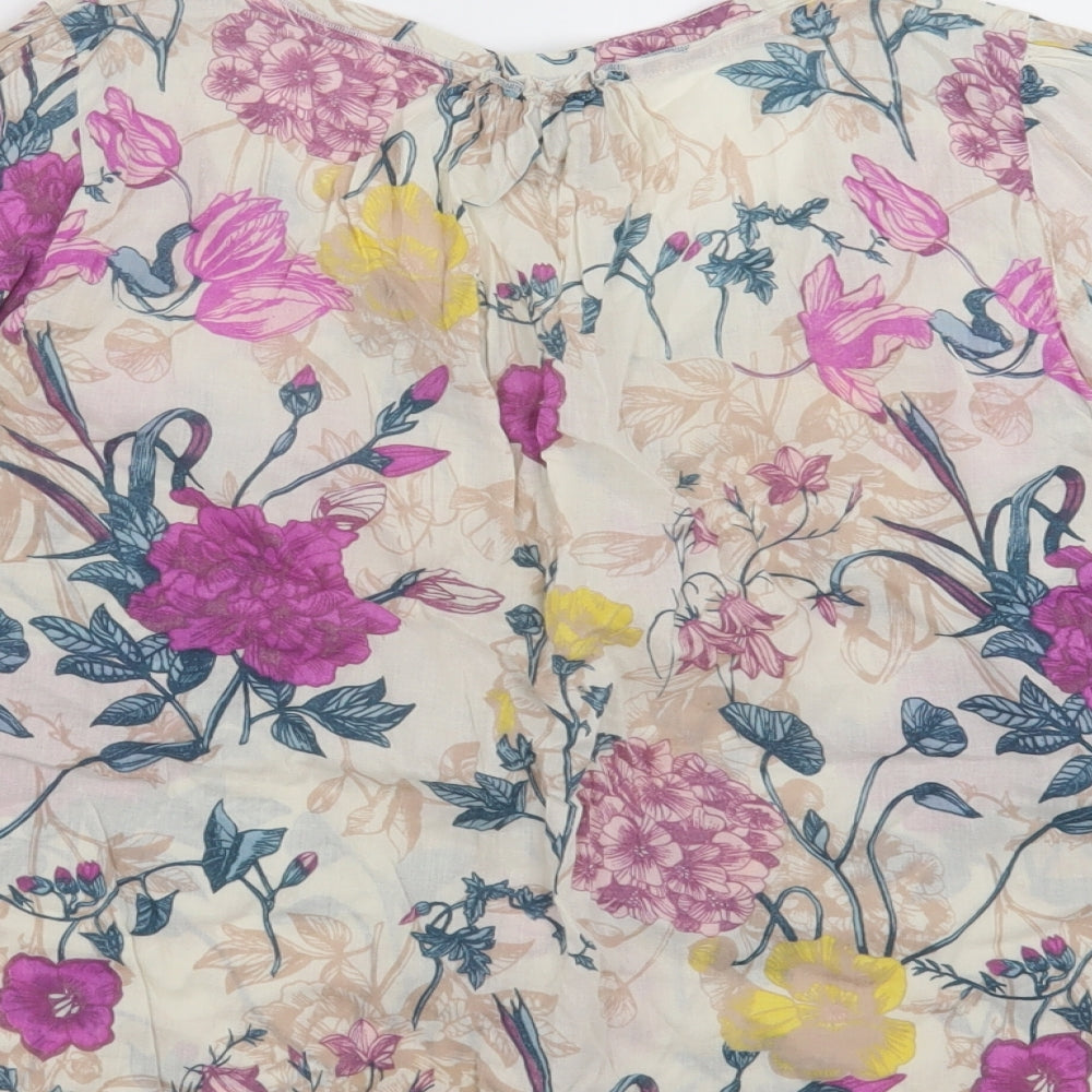 H&M Womens Multicoloured Floral Basic Blouse Size 8