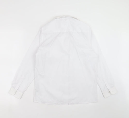 Marks and Spencer Boys White Basic Button-Up Size 13-14 Years - school