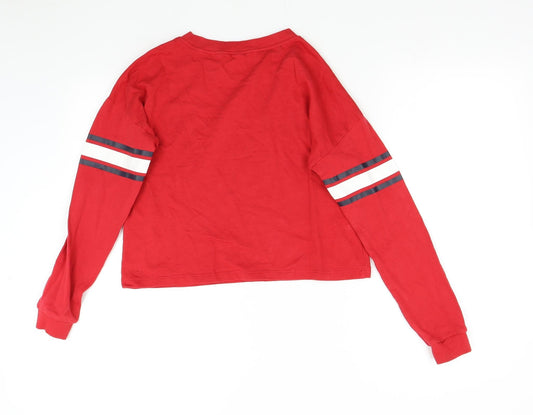 H&M Girls Red Pullover Sweatshirt Size 13 Years