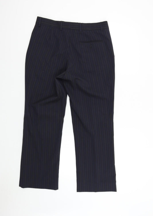 Karl Jackson Womens Blue Striped Trousers Size 32 L26 in - Short