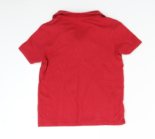 George Boys Red Basic Polo Size 7-8 Years
