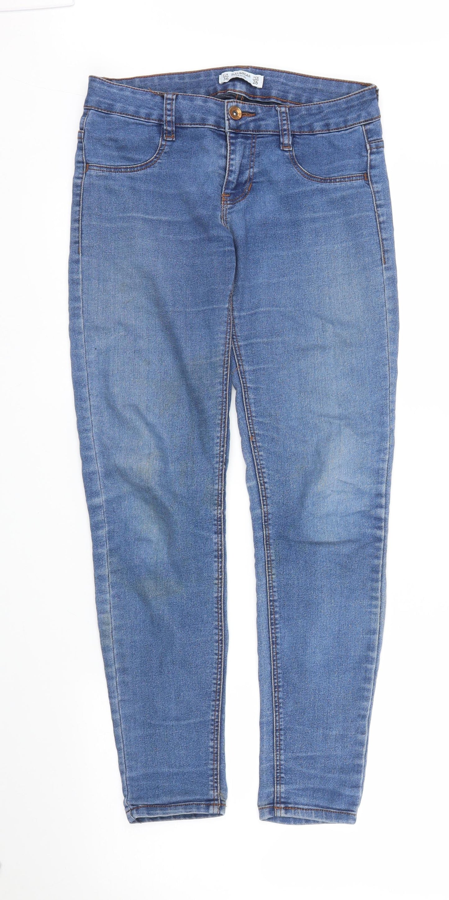 Pull&Bear Womens Blue Denim Skinny Jeans Size 8 L27 in