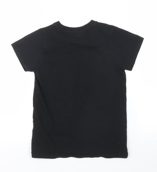 Matalan Girls Black Basic T-Shirt Size 7 Years