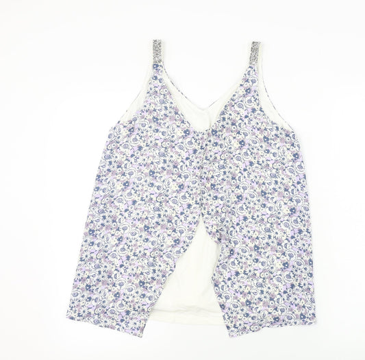NEXT Womens White Floral Basic Tank Size 10