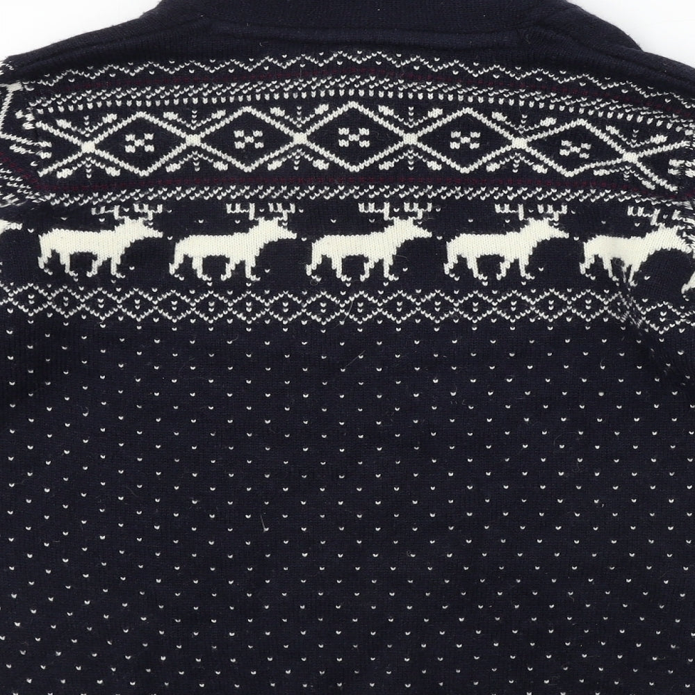 NEXT Mens Blue Geometric Pullover Jumper Size M