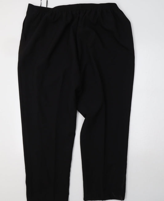 slimma Womens Black Trousers Size 46 L30 in