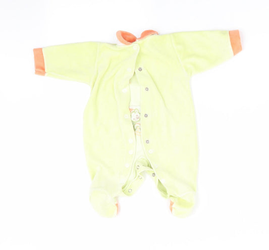 Miminho Boys Green Animal Print Babygrow One-Piece Size 12 Months - Teddy Bear