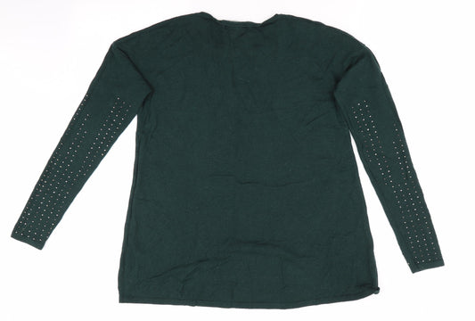 NEXT Womens Green Pullover Jumper Size 6 - Beaded arms