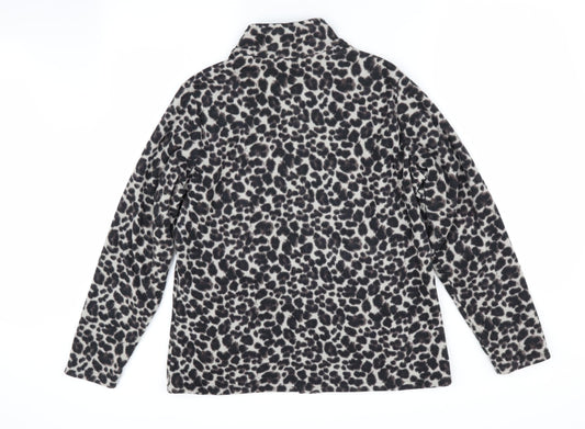 Active Womens Brown Animal Print Jacket Coat - Fleece Jacket