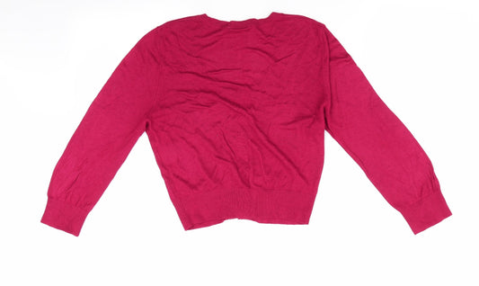 Sisley Womens Red Cardigan Jumper Size L
