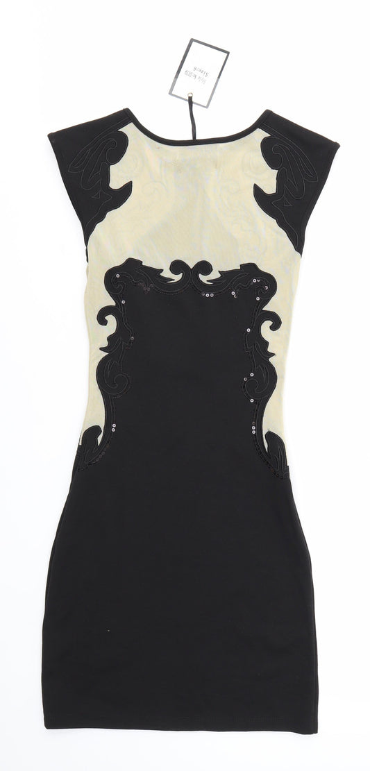 Evita Gold Womens Multicoloured Bodycon Size 6