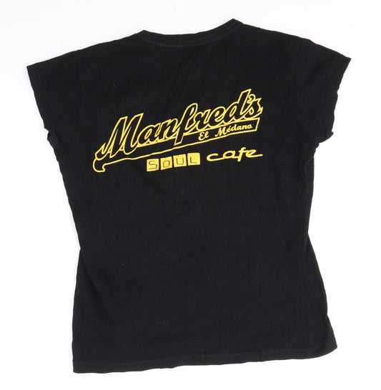 JHK Womens Black Basic T-Shirt Size M - MANFRED'S SOUL CAFE