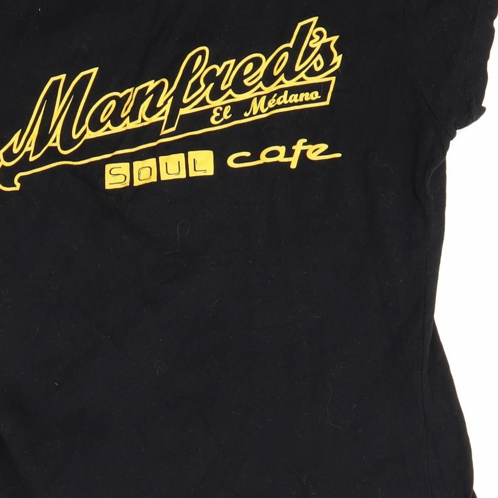 JHK Womens Black Basic T-Shirt Size M - MANFRED'S SOUL CAFE