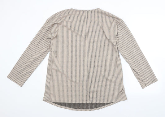 Missguided Womens Beige Striped Basic Blouse Size 12 - MATERNITY