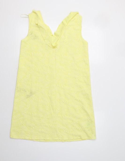 Mango Womens Yellow Floral A-Line Size S