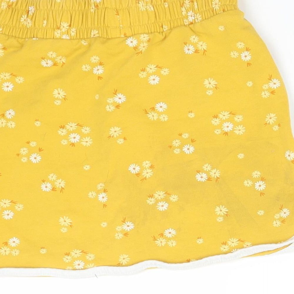 George Girls Yellow Floral Straight & Pencil Skirt Size 6-7 Years