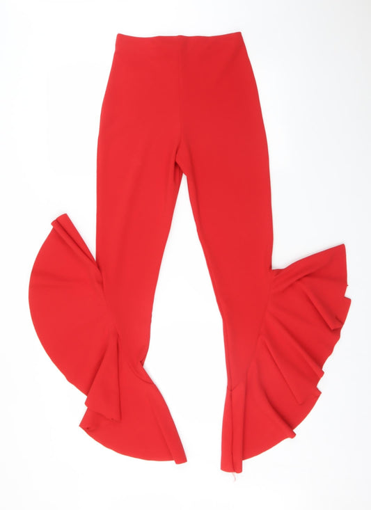 New Look Womens Red Trousers Size 6 L30 in