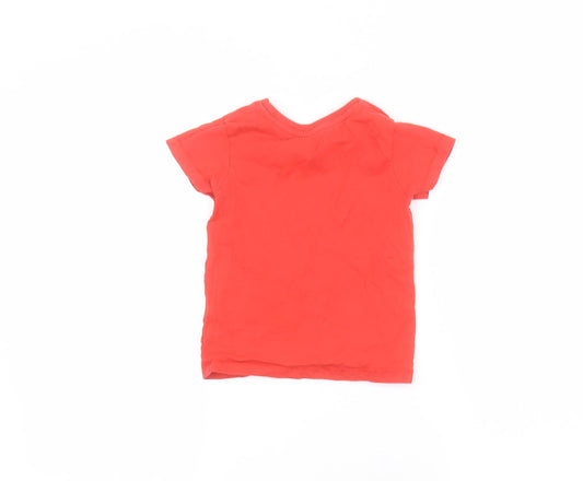 Matalan Girls Red Basic T-Shirt Size 2-3 Years