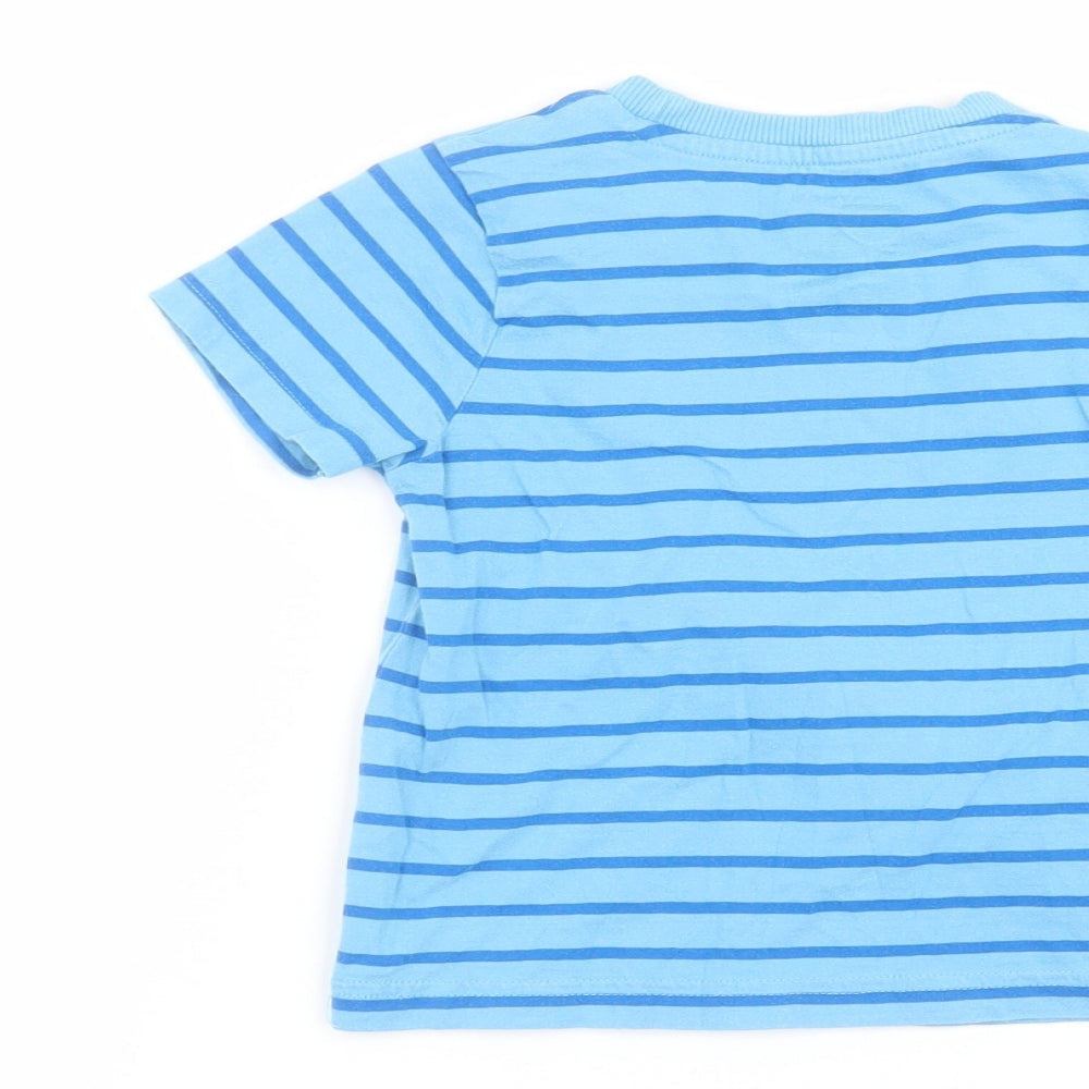 F&F Boys Blue Striped Basic T-Shirt Size 3-4 Years