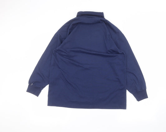monique Womens Blue Pullover Jumper Size L