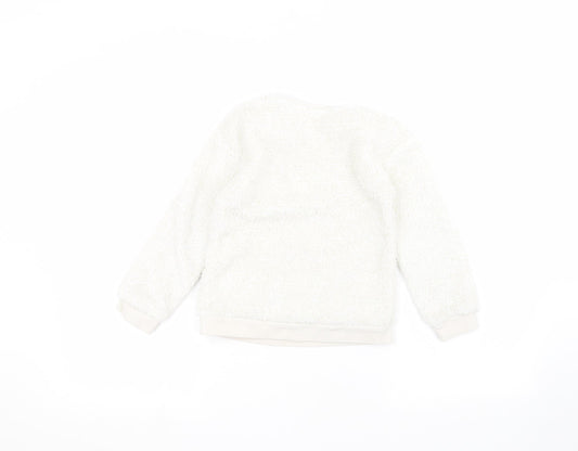 George Girls White Pullover Jumper Size 5-6 Years