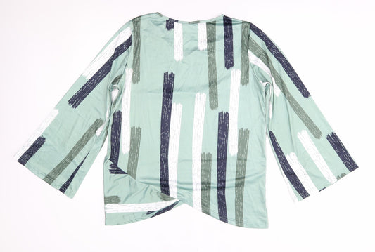 Preworn Womens Green Geometric Basic Blouse Size M