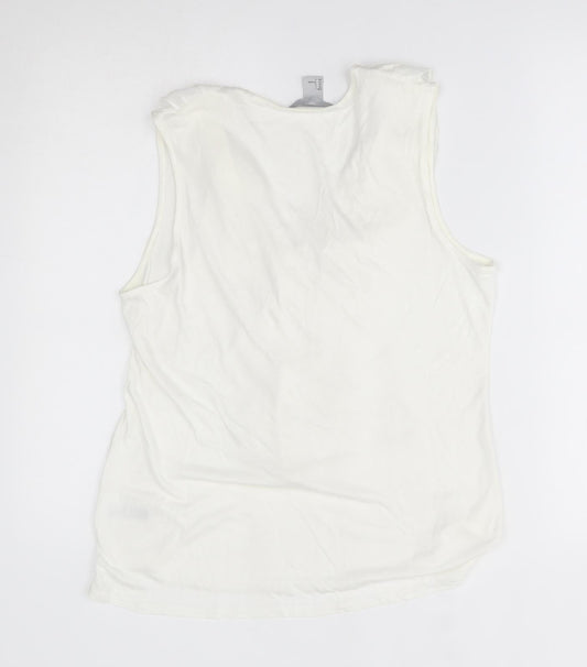 H&M Womens White Basic Blouse Size L