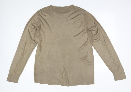 Topman Mens Gold Pullover Jumper Size L