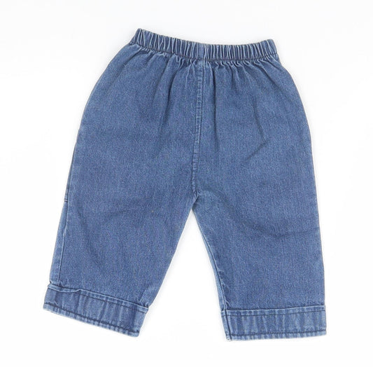 Baby C Boys Blue Cargo Jeans Size 6-9 Months - Car