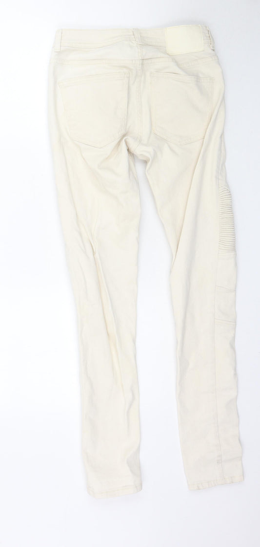 Denim Co. Womens Ivory Denim Skinny Jeans Size 28 in L32 in