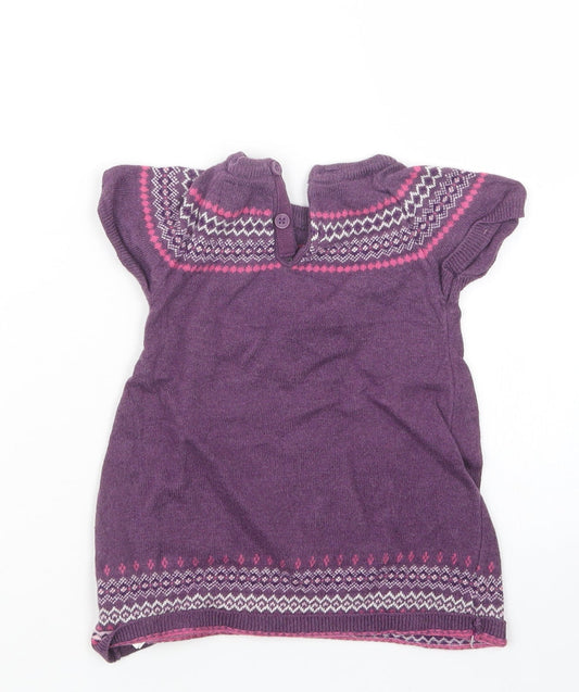 H&M Girls Pink Knit Pullover Jumper Size 9-12 Months