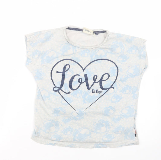 Lee Cooper Girls Blue Basic T-Shirt Size 9-10 Years