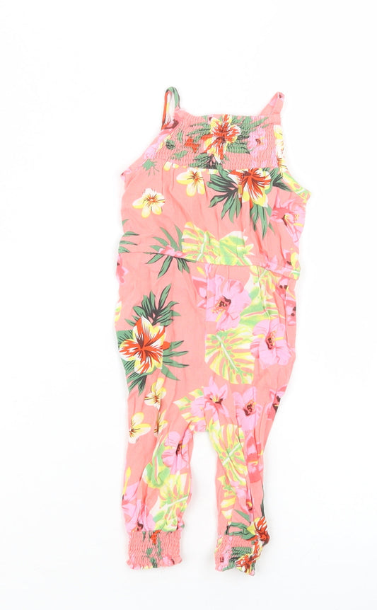 Primark Girls Pink Floral Jumpsuit Outfit/Set Size 3-6 Months
