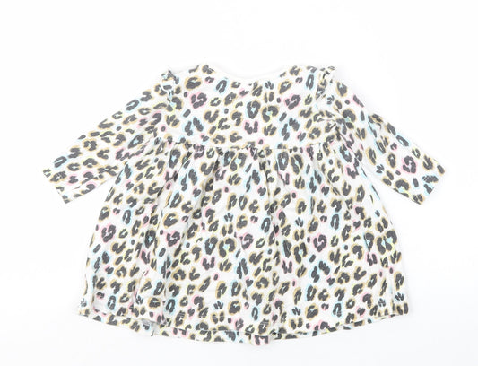 NEXT Girls White Animal Print Basic T-Shirt Size 3-6 Months