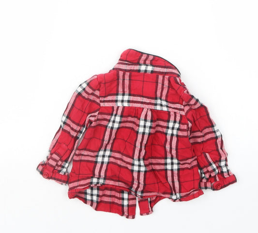 NEXT Girls Red Check Basic Button-Up Size 3-6 Months