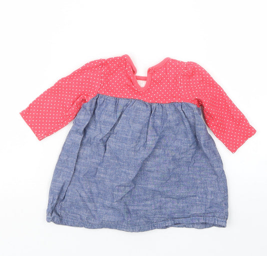 George Girls Pink Polka Dot T-Shirt Dress Size 3-6 Months